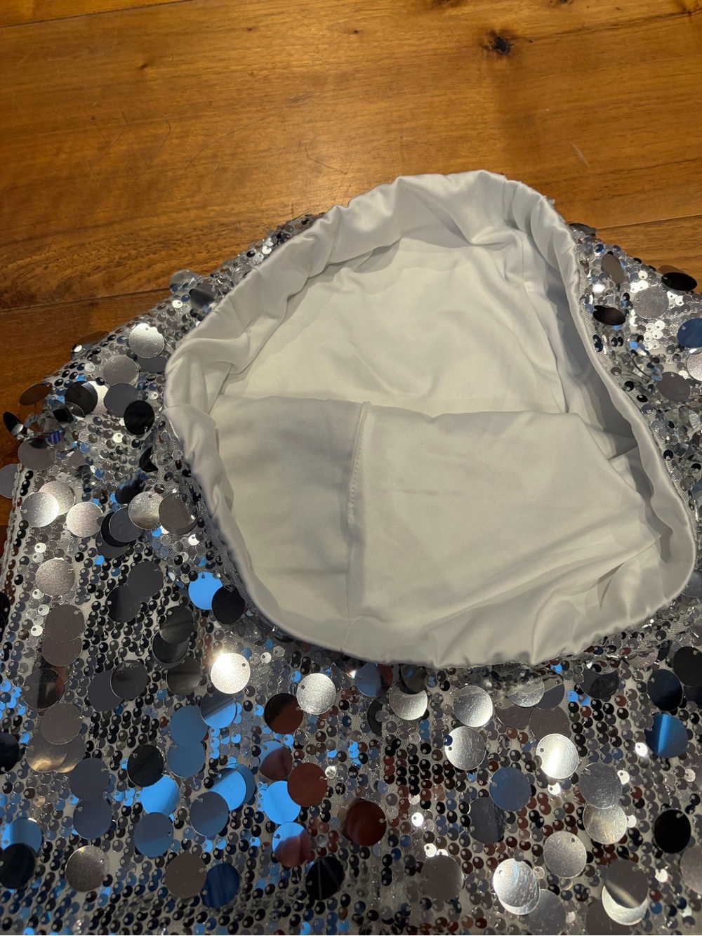 SHEIN Silver Sequin Mini Skirt - Shimmer Disc Detail - Picture 3 of 4